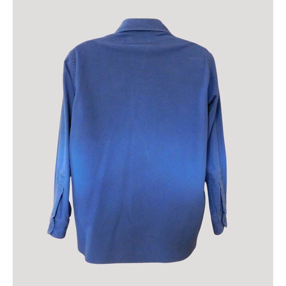 L.L. Bean Chamois Cloth Shirt Mens Regular Size 16 Blue Long Sleeve 100% Cotton - Picture 3 of 8